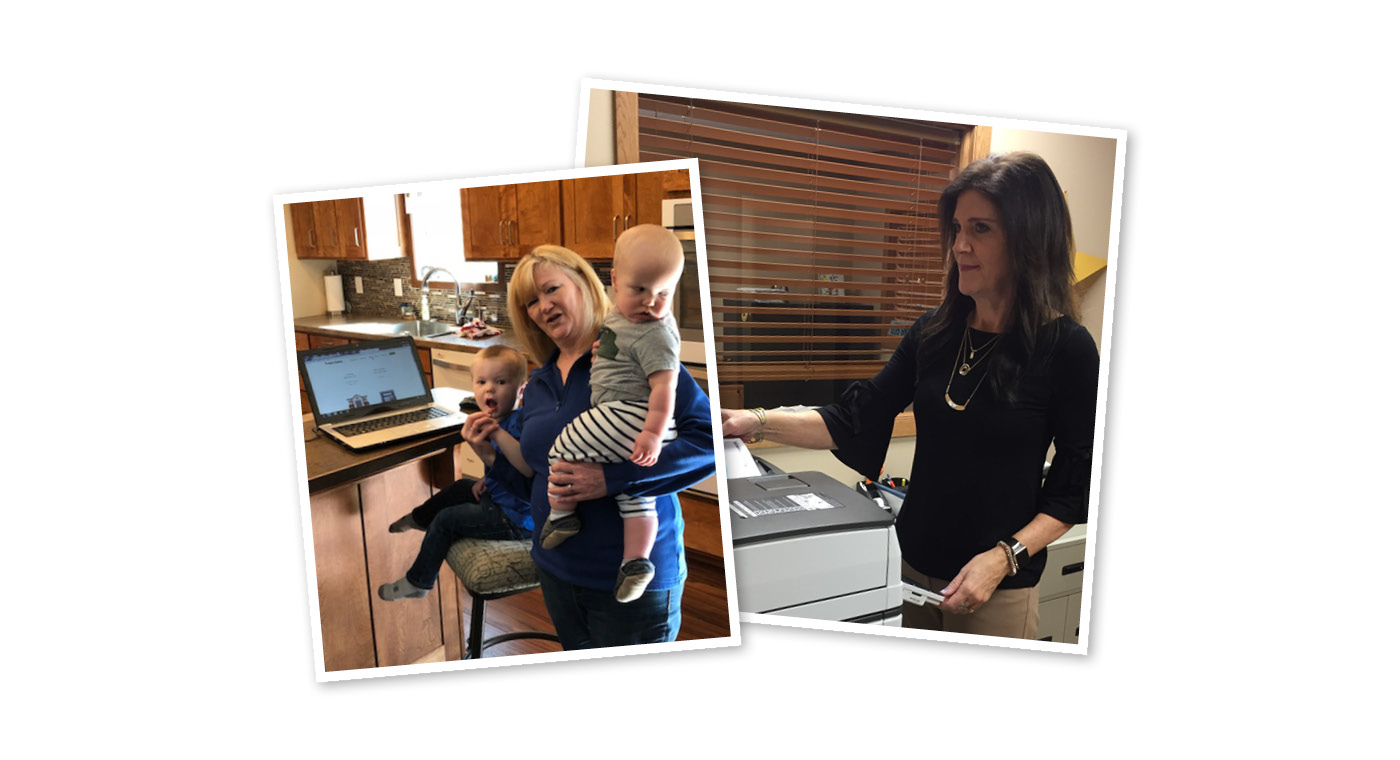 Jeanie Smestad and her grandschildred (left), Cheryl Feltman (right)