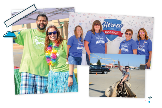 Choice Bank employees enjoying hospice fundraising event.