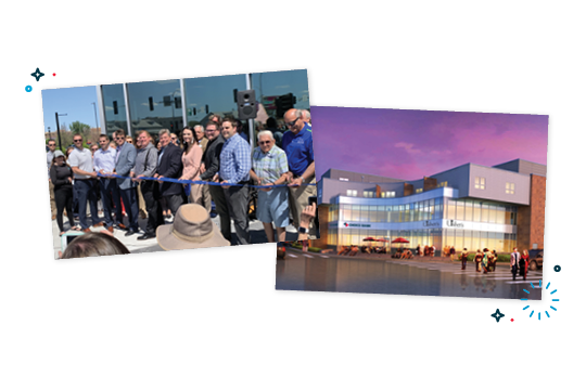 Choice Bank cutting the ribbon at their new Moorhead location.