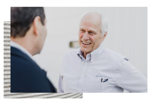 Men having a discussion.