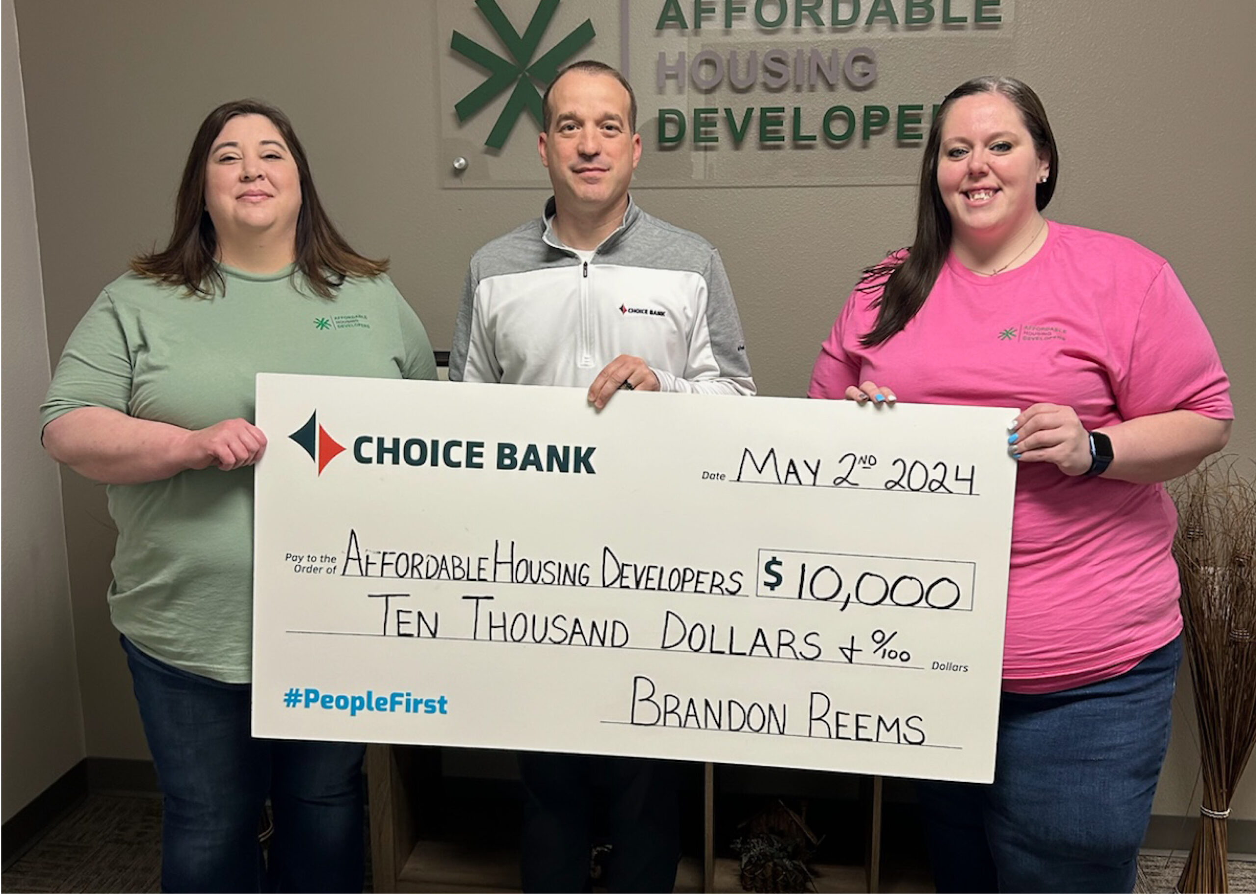 donation check presentation